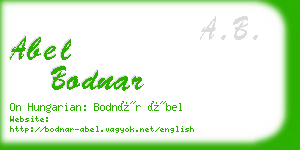 abel bodnar business card